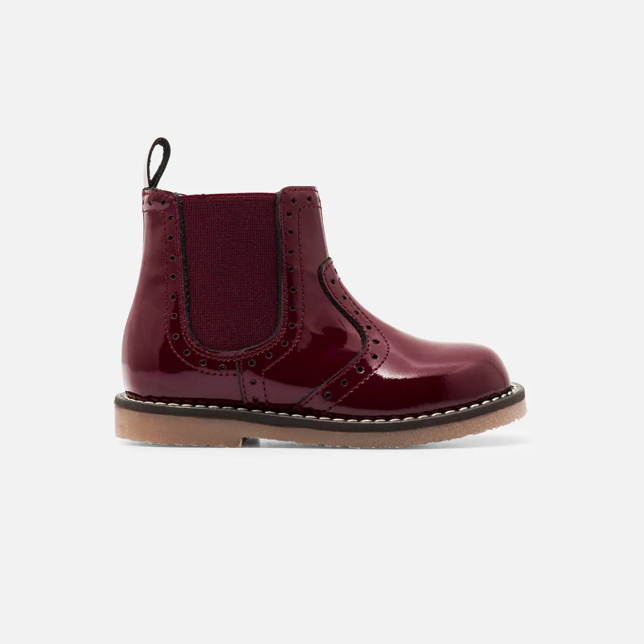 Jacadi Stiefeletten|Schuhe>Baby-Chelsea-Boots aus Lackleder für Mädchen BORDEAUX