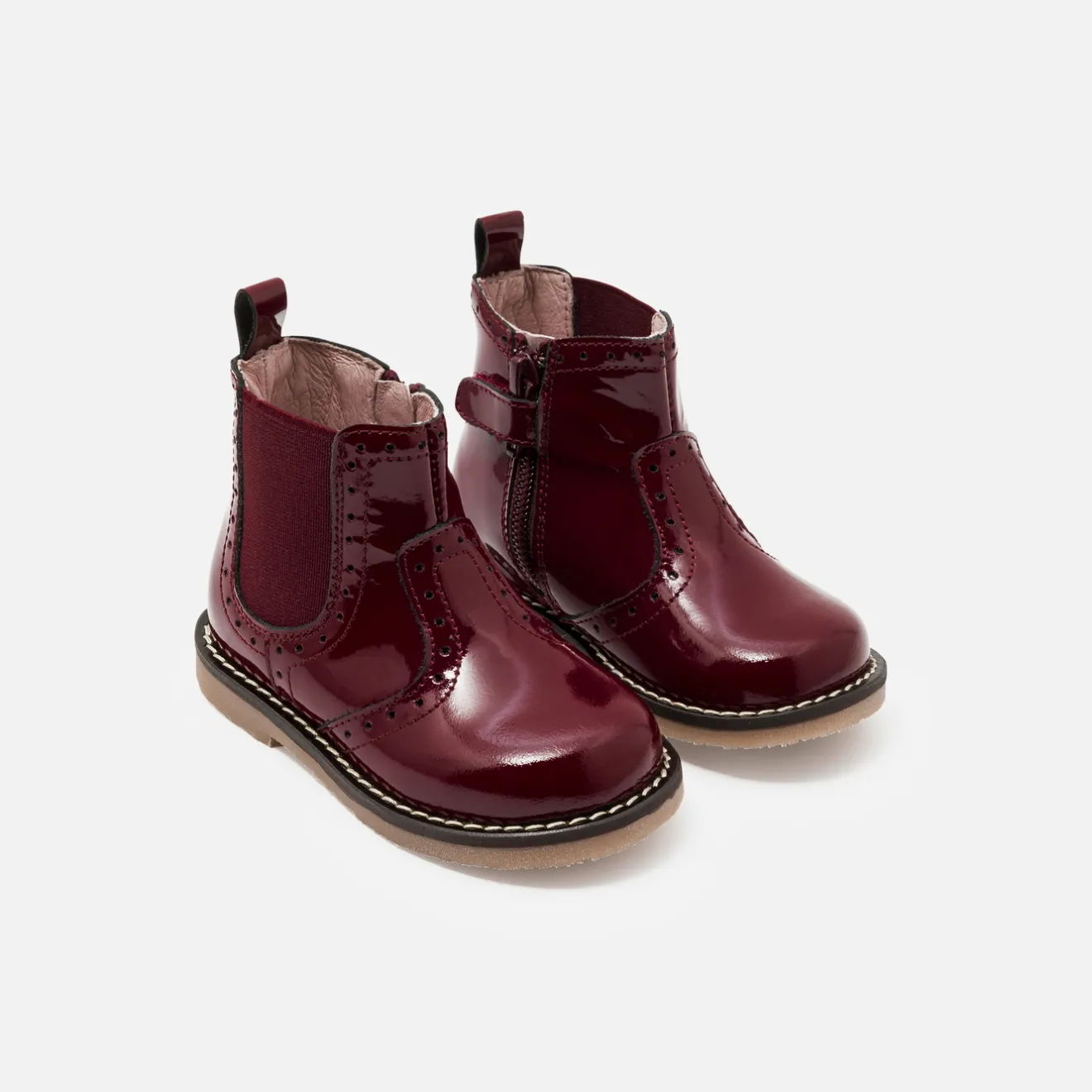 Jacadi Stiefeletten|Schuhe>Baby-Chelsea-Boots aus Lackleder für Mädchen BORDEAUX