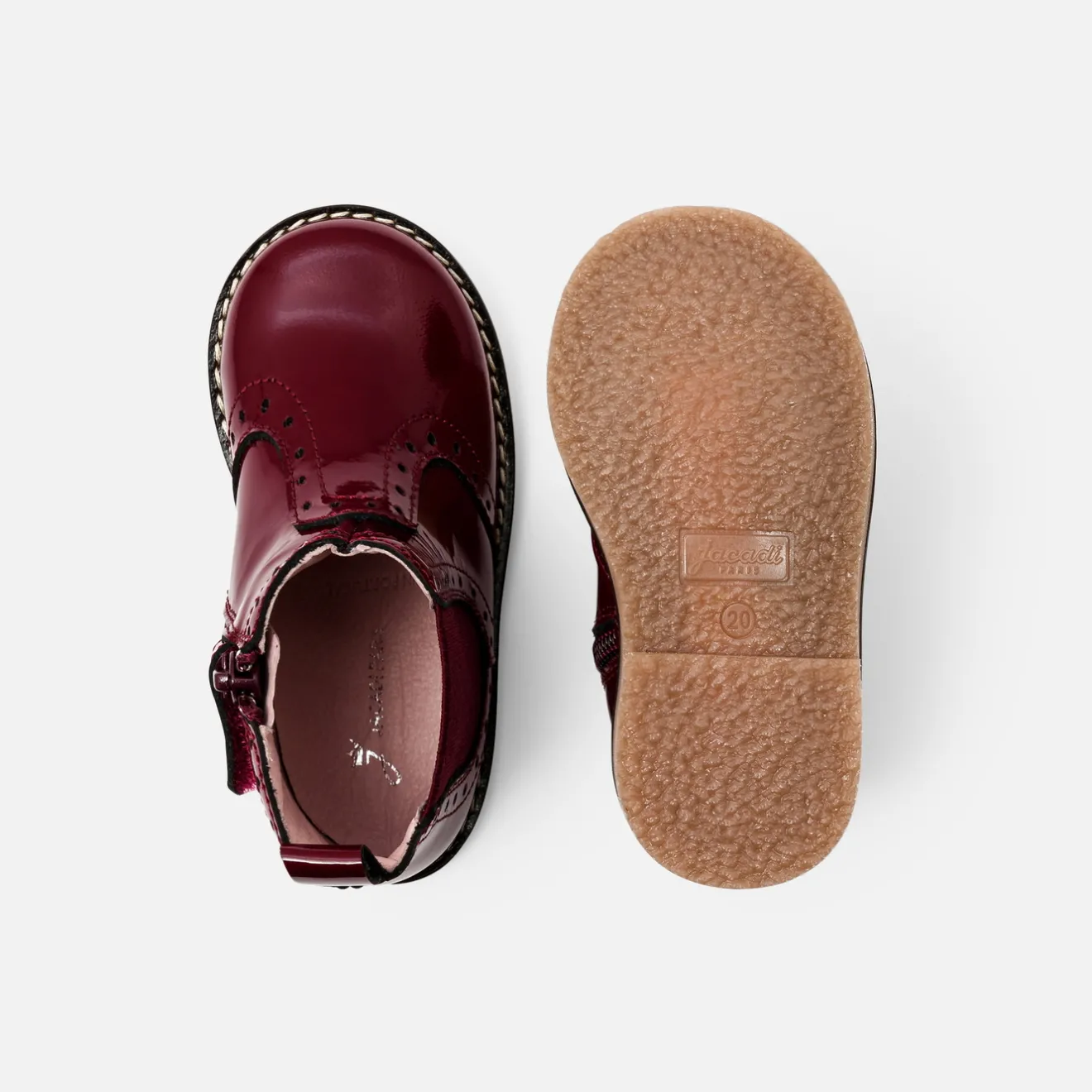Jacadi Stiefeletten|Schuhe>Baby-Chelsea-Boots aus Lackleder für Mädchen BORDEAUX