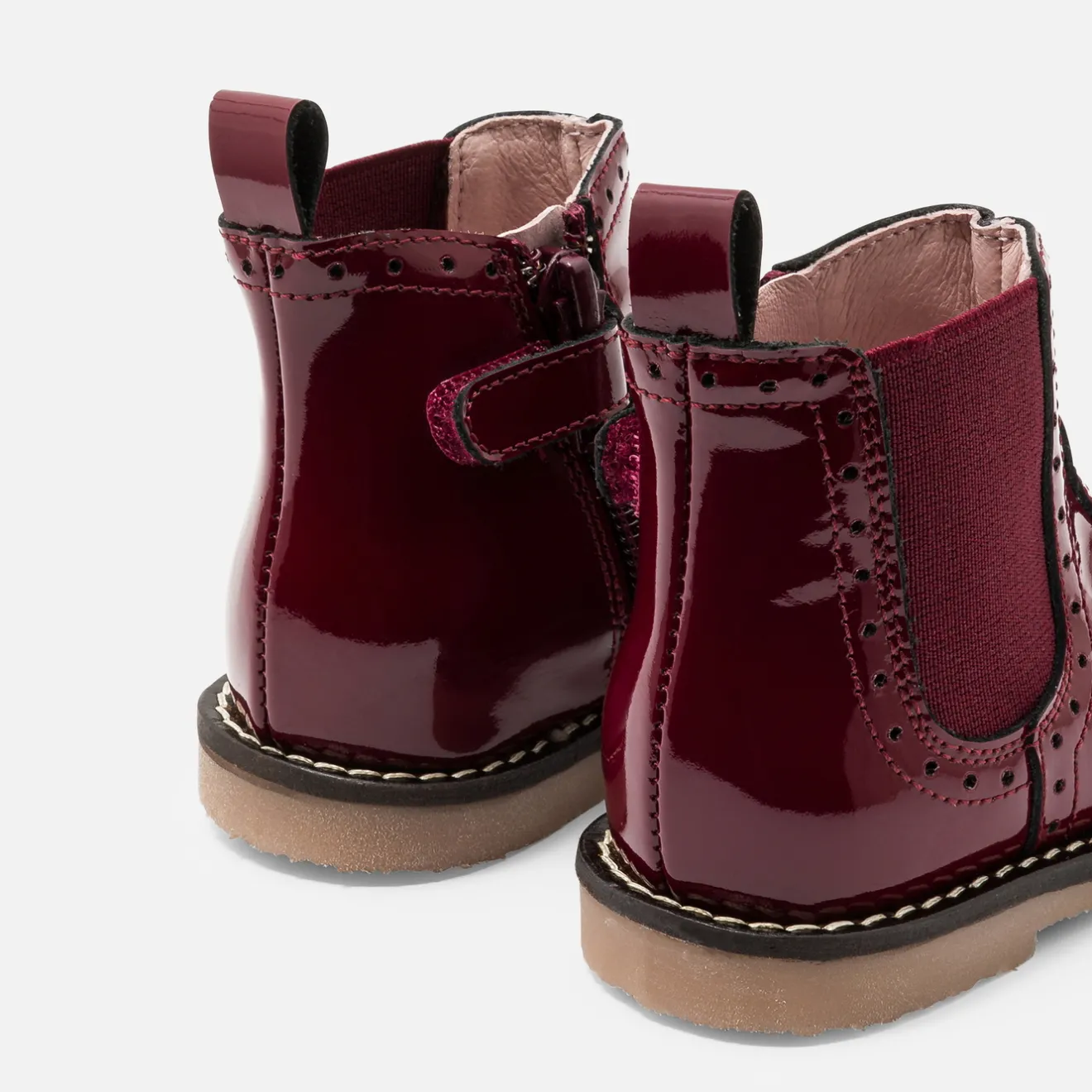 Jacadi Stiefeletten|Schuhe>Baby-Chelsea-Boots aus Lackleder für Mädchen BORDEAUX