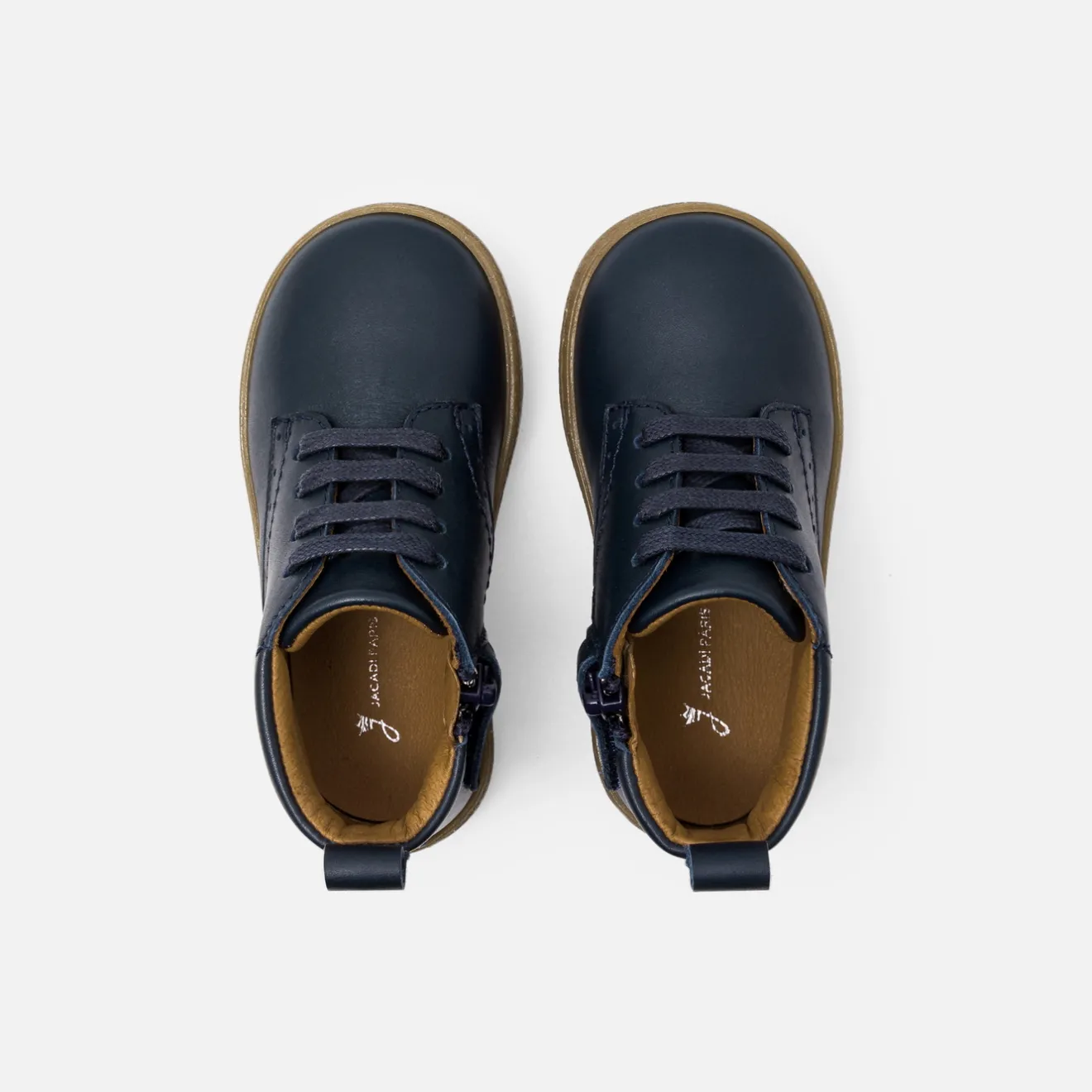 Jacadi Boots>Baby-Halbstiefel für Jungen aus Leder MARINEBLAU JACADI