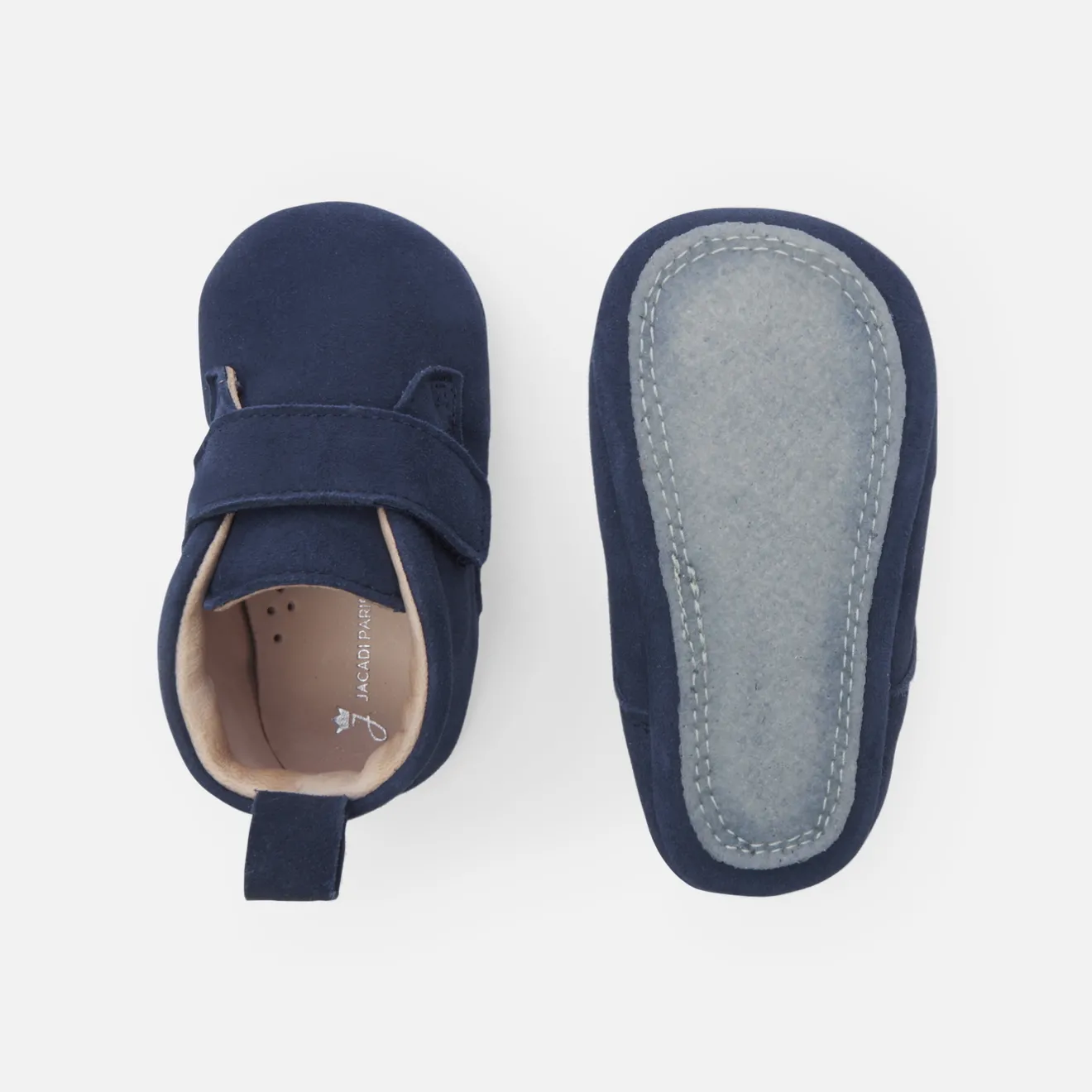 Jacadi Hausschuhe|Lederschühchen>Baby-Krabbelschuhe aus Leder für Jungen BLAU