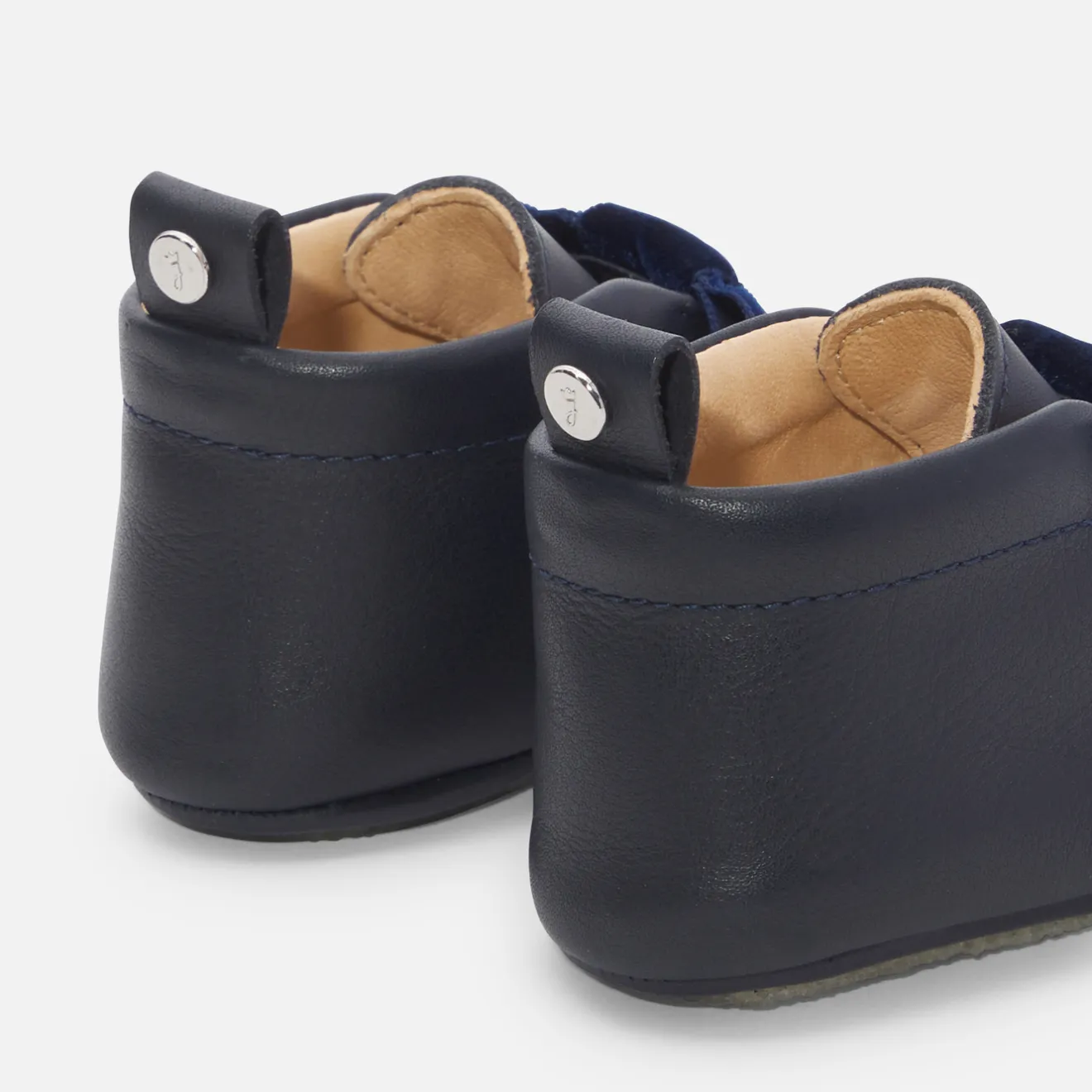 Jacadi Hausschuhe|Lederschühchen>Baby-Krabbelschuhe für Mädchen aus Leder MARINEBLAU JACADI