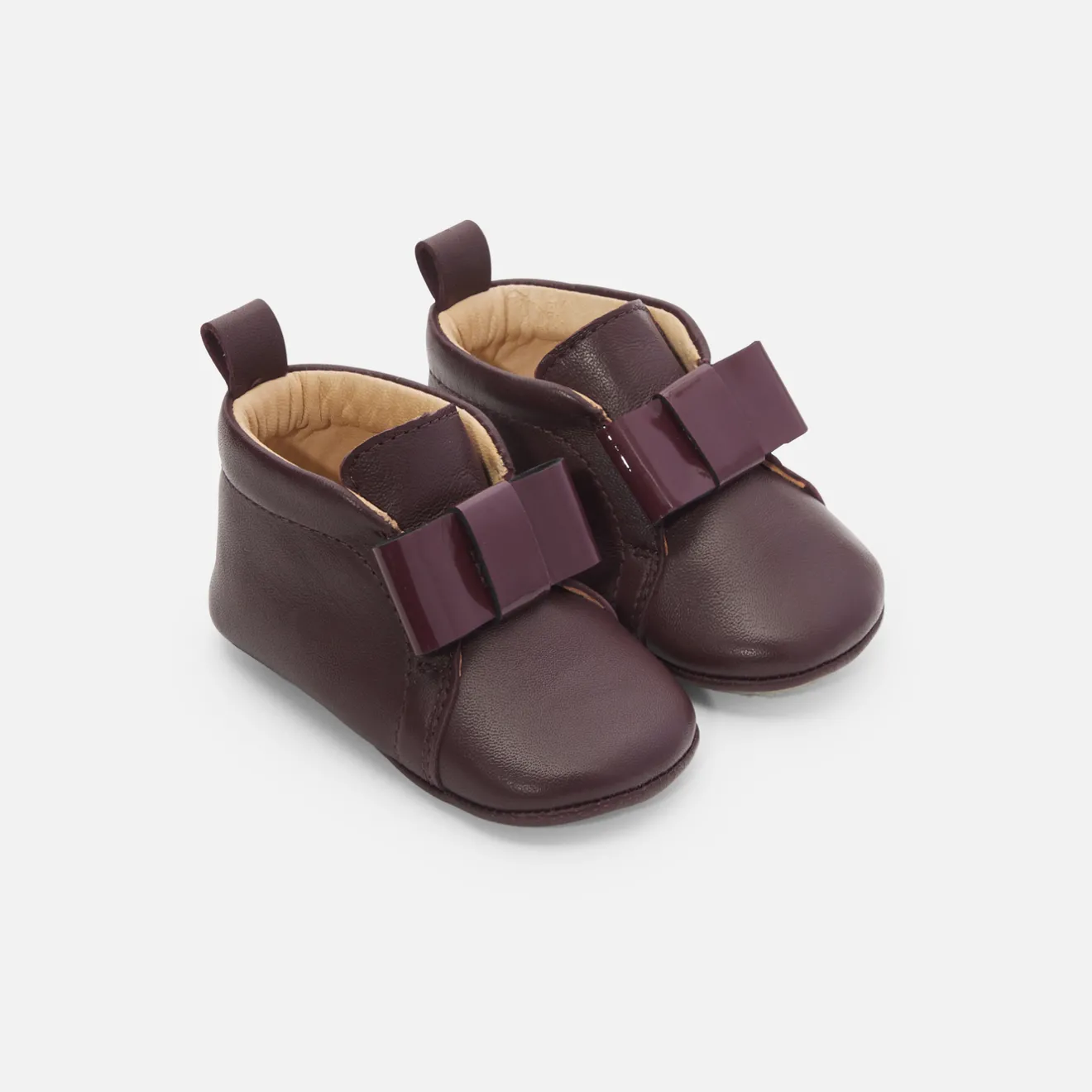 Jacadi Hausschuhe|Lederschühchen>Baby-Krabbelschuhe für Mädchen aus Leder BORDEAUX