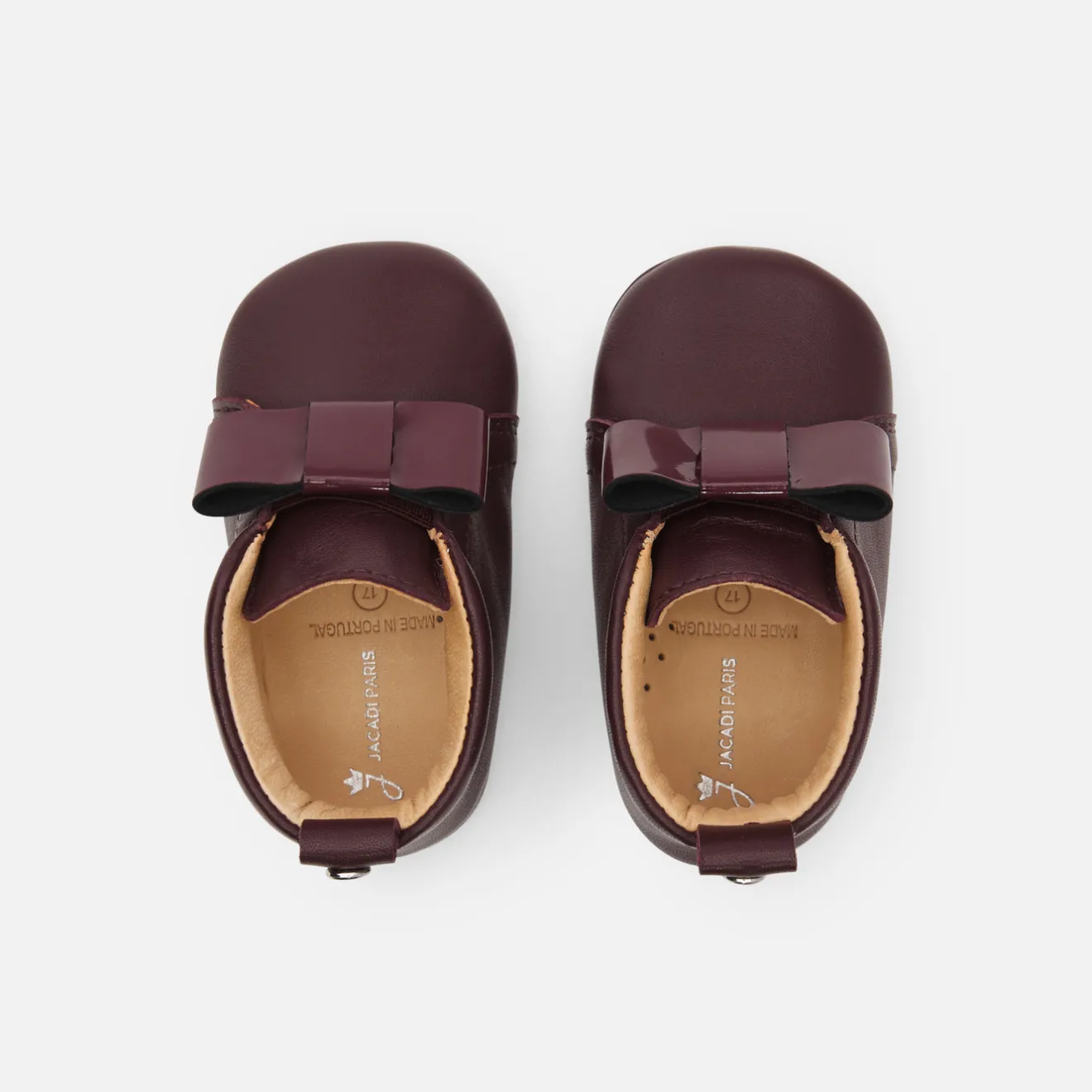 Jacadi Hausschuhe|Lederschühchen>Baby-Krabbelschuhe für Mädchen aus Leder BORDEAUX