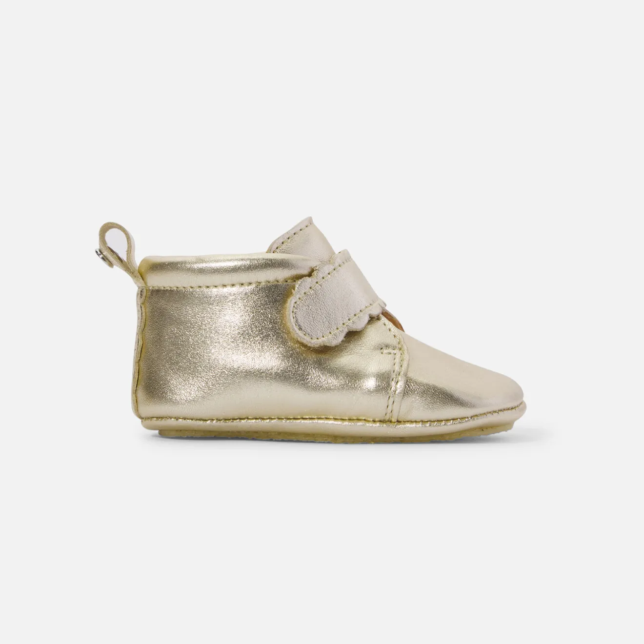 Jacadi Hausschuhe|Lederschühchen>Baby-Krabbelschuhe für Mädchen aus irisierendem Leder GOLD