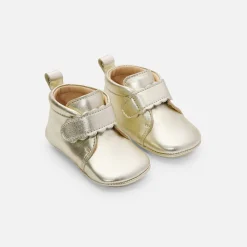 Jacadi Hausschuhe|Lederschühchen>Baby-Krabbelschuhe für Mädchen aus irisierendem Leder GOLD