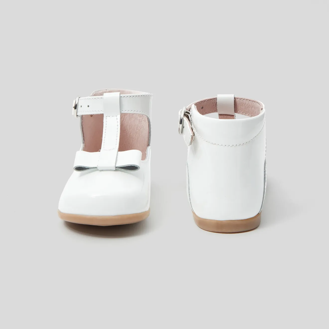Jacadi Ballerinas & Riemchenschuhe|Schuhe>Baby-T-Riemchenschuhe aus Glattleder für Mädchen JACADI WEISS