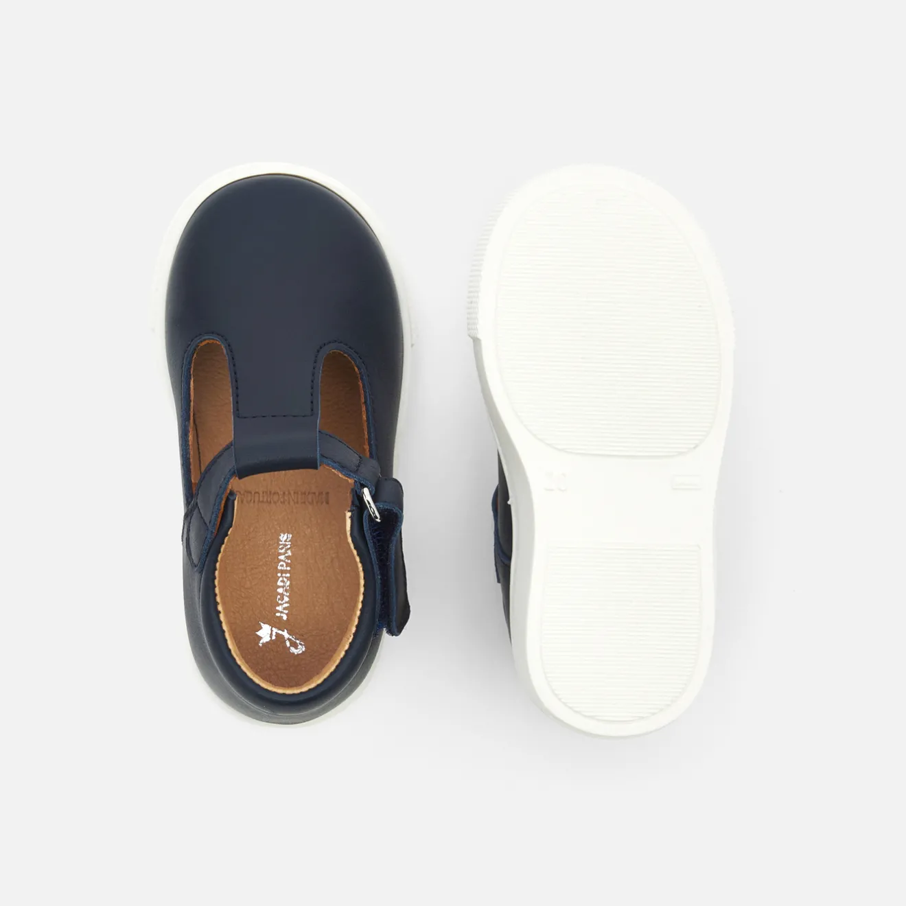Jacadi Sandalen|Halbschuhe & Mokassins>Baby-T-Riemchenschuhe aus Glattleder für Jungen MARINEBLAU JACADI