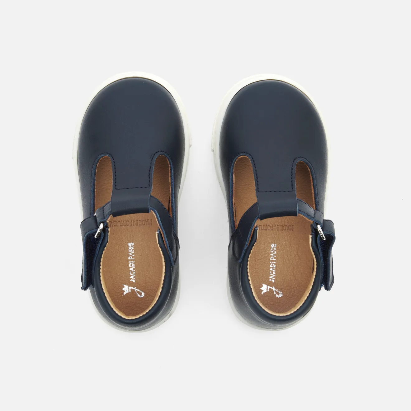 Jacadi Sandalen|Halbschuhe & Mokassins>Baby-T-Riemchenschuhe aus Glattleder für Jungen MARINEBLAU JACADI