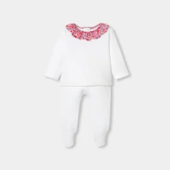 Jacadi Spieler, Latzhosen, Ensembles>Bequemes Ensemble für Baby Mädchen aus doppellagigem Jersey JACADI WEISS