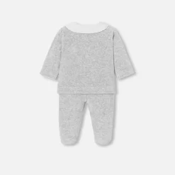 Jacadi Spieler, Latzhosen, Ensembles>Bequemes Ensemble für Babys aus Samt GRAU MELIERT HELL JACADI