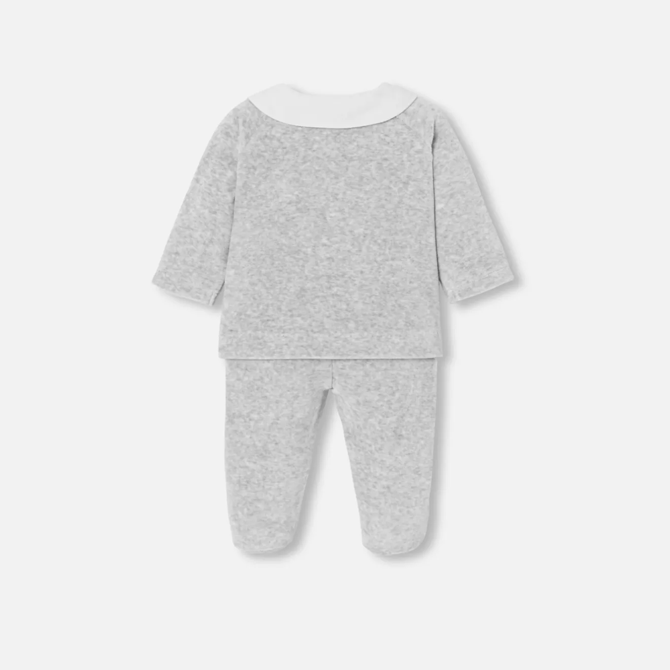 Jacadi Spieler, Latzhosen, Ensembles>Bequemes Ensemble für Babys aus Samt GRAU MELIERT HELL JACADI