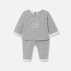 Jacadi Spieler, Latzhosen, Ensembles>Bequemes Ensemble für Babys aus Jersey GRAU MELIERT HELL JACADI