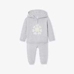 Jacadi Overalls, Latzhosen, Ensembles>Bequemes Strick-Ensemble Kleinkind Mädchen GRAU/MEHRFARBIG