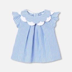 Jacadi Blusen>Bluse aus Popeline Kleinkind Mädchen WEISS/BLAU