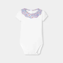 Jacadi Bodies>Body für Mädchen mit Kragen aus Liberty-Stoff JACADI WEISS