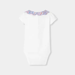 Jacadi Bodies>Body für Mädchen mit Kragen aus Liberty-Stoff JACADI WEISS