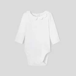 Jacadi Bodies>Body mit Blütenblattkragen für Mädchen JACADI WEISS