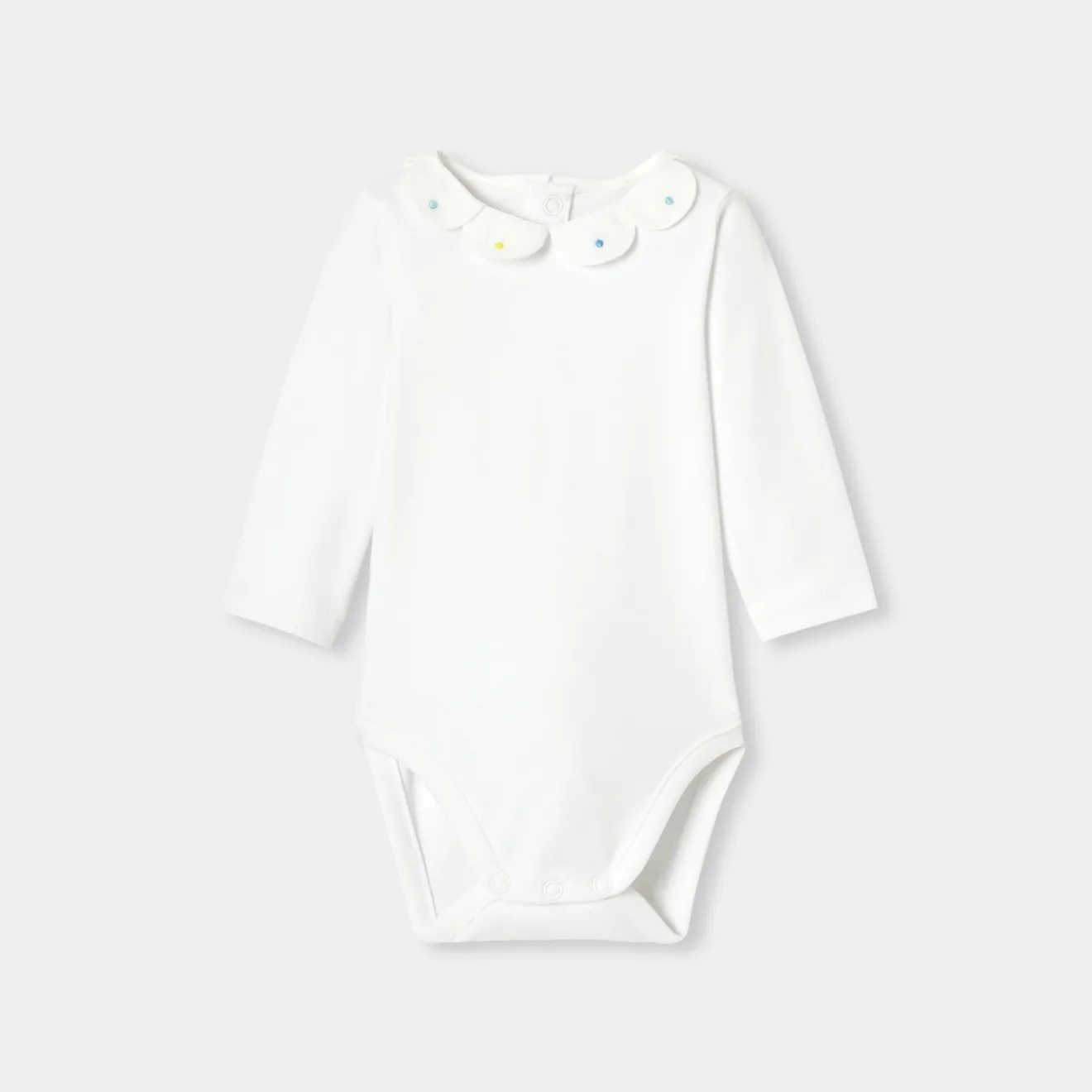 Jacadi Bodies>Body mit Blütenblattkragen für Baby Mädchen JACADI WEISS