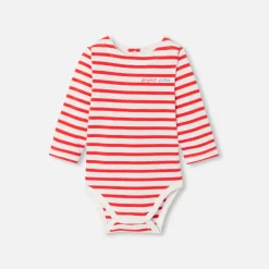 Jacadi Bodies>Body mit langen Ärmeln für Baby WEISS/ROT