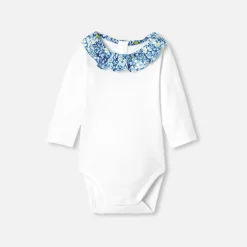 Jacadi Bodies>Body mit langen Ärmeln für Baby Mädchen WEISS/BLAU