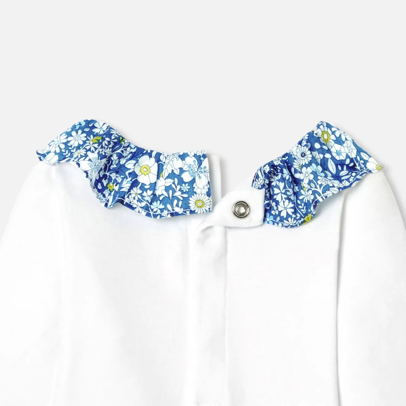 Jacadi Bodies>Body mit langen Ärmeln für Baby Mädchen WEISS/BLAU