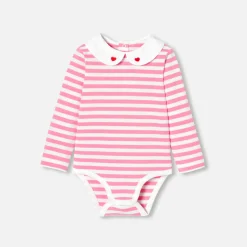 Jacadi Bodies>Body mit langen Ärmeln Kleinkind Mädchen WEISS/ROSA