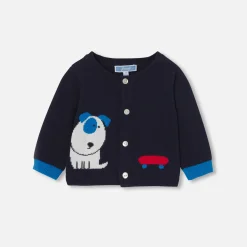 Jacadi Pullover & Cardigans>Cardigan aus Jersey für Baby Jungen MARINEBLAU/MEHRFARBIG