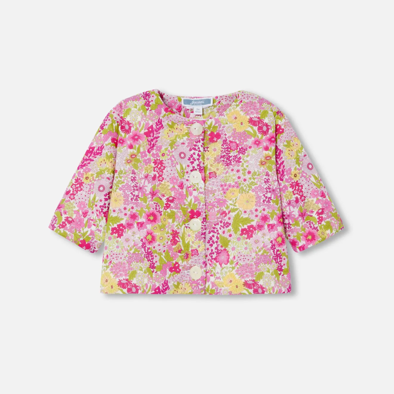 Jacadi Pullover & Cardigans>Cardigan aus Liberty-Stoff für Baby Mädchen ROSA/MEHRFARBIG