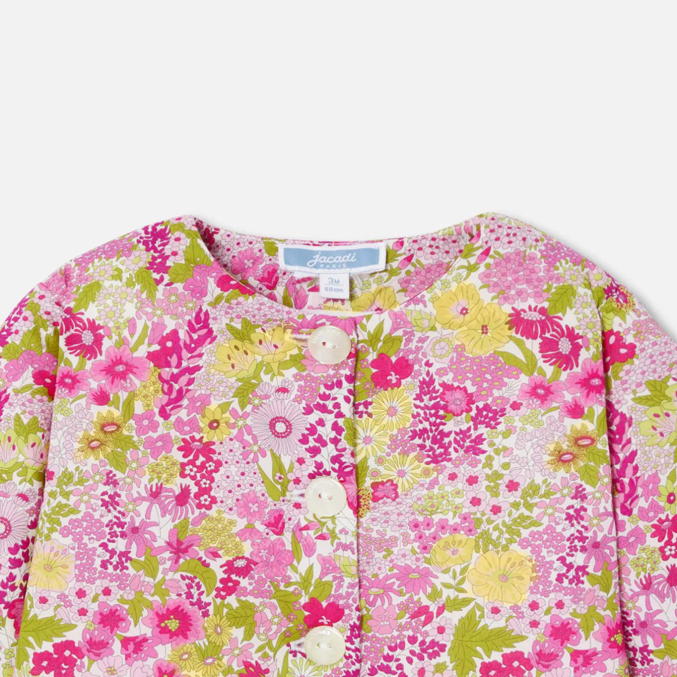 Jacadi Pullover & Cardigans>Cardigan aus Liberty-Stoff für Baby Mädchen ROSA/MEHRFARBIG