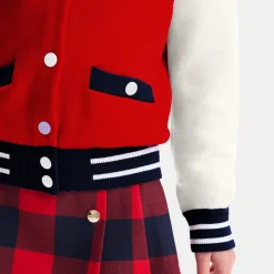Jacadi Pullover, Sweatshirts, Strickjacken>Collegejacke für Mädchen, gestrickt ROT/MEHRFARBIG