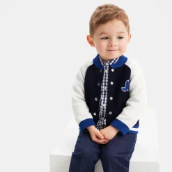 Jacadi Pullover, Sweatshirts, Strickjacken>Collegejäckchen Kleinkind Junge MARINEBLAU/WEISS