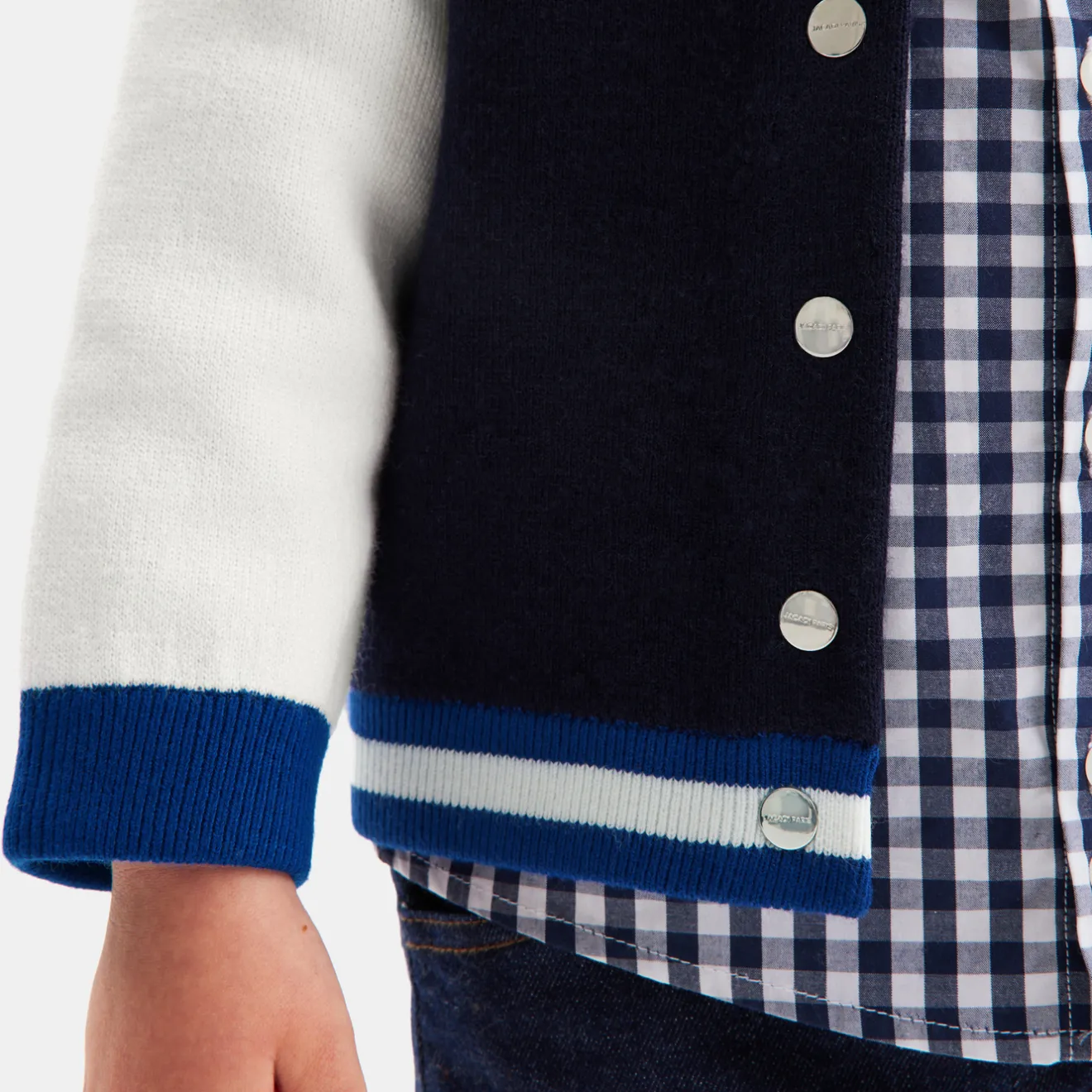 Jacadi Pullover, Sweatshirts, Strickjacken>Collegejäckchen Kleinkind Junge MARINEBLAU/WEISS