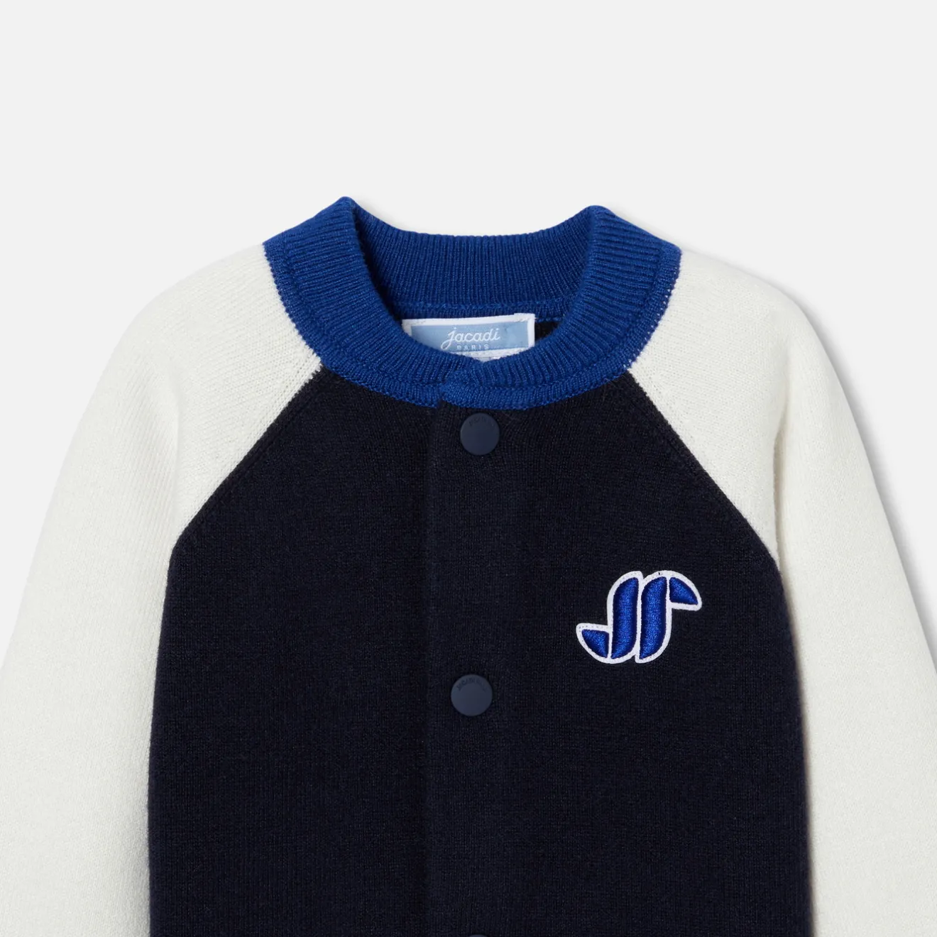 Jacadi Pullover, Sweatshirts, Strickjacken>Collegejäckchen Kleinkind Junge MARINEBLAU/WEISS