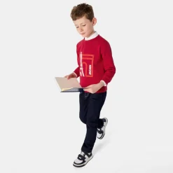 Jacadi Pullover, Sweatshirts, Strickjacken>Doppelseitiger Sweater für Jungen RUBINROT