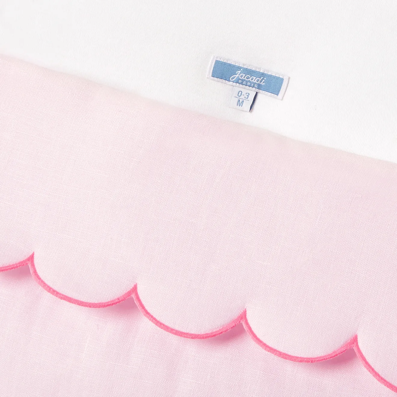Jacadi Schlafsäcke Und Decken|Schlafsäcke & Decken>Engelsnestchen aus Leinen mit Festons ROSA BLASS JACADI