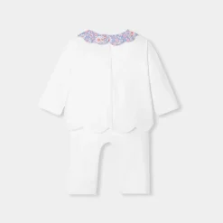 Jacadi Spieler, Latzhosen, Ensembles>Ensemble aus Doppeljersey für Mädchen JACADI WEISS