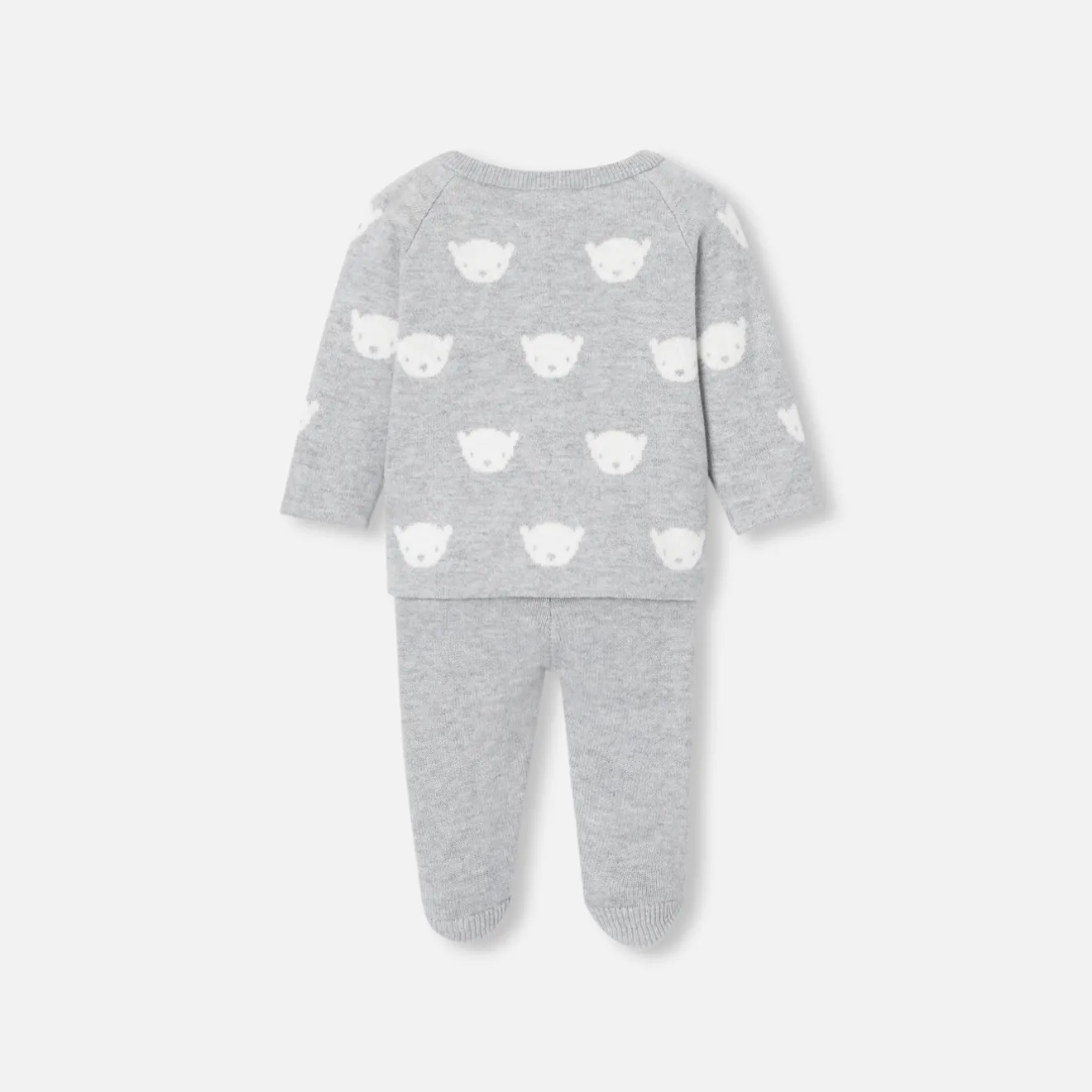 Jacadi Spieler, Latzhosen, Ensembles>Ensemble aus Jerseystrick für Babys GRAU/ECRU