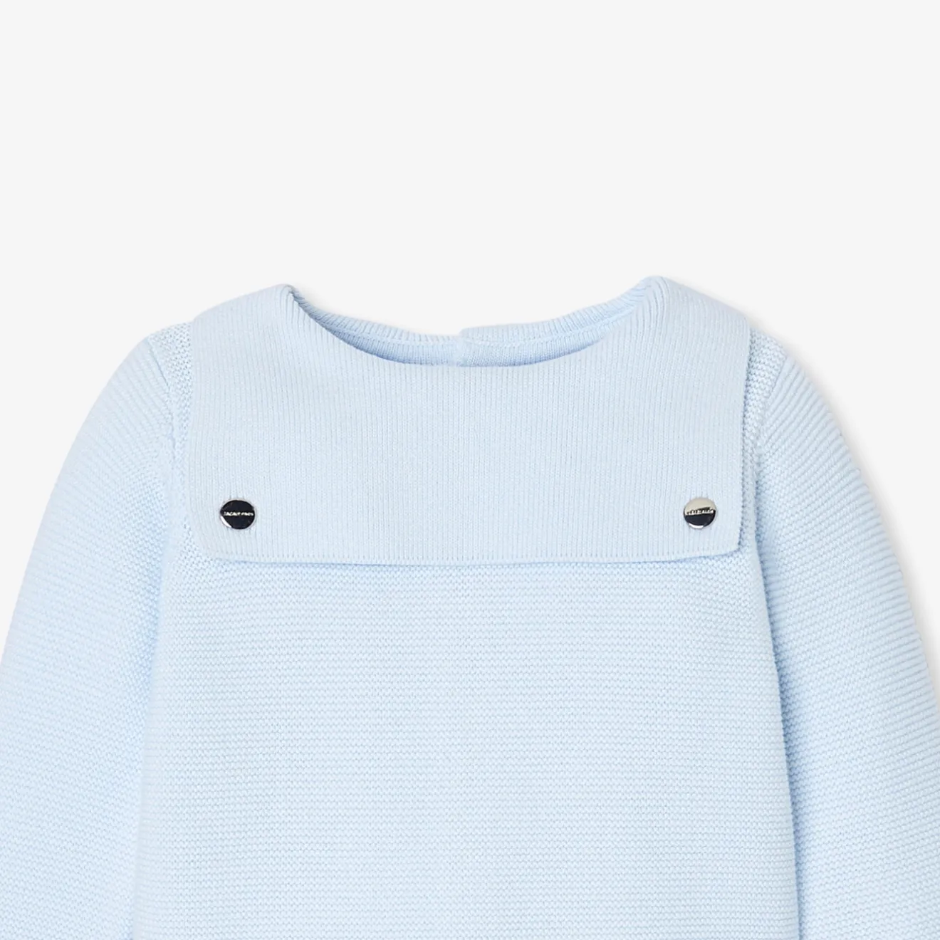 Jacadi Spieler, Latzhosen, Ensembles>Ensemble aus Krausstrick für Jungen HELLBLAU