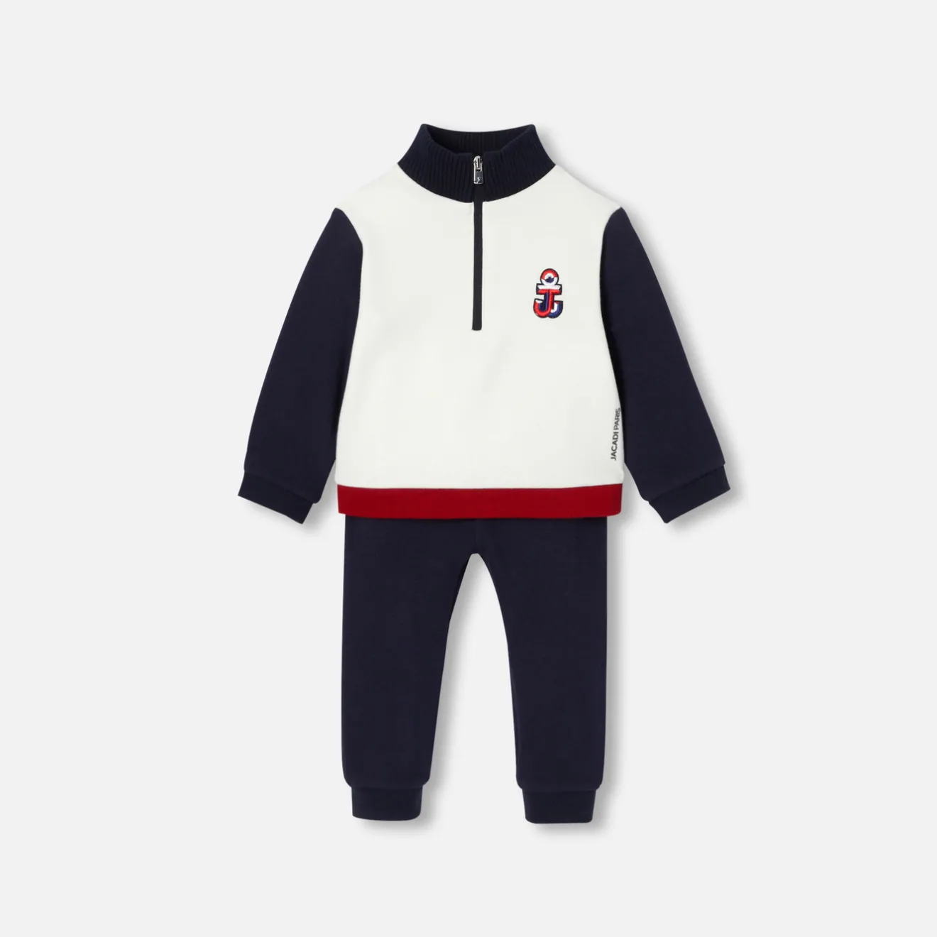 Jacadi Overalls, Latzhosen, Ensembles>Ensemble aus Molton Kleinkind Junge WEISS/MARINEBLAU