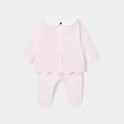 Jacadi Spieler, Latzhosen, Ensembles>Ensemble aus Samt für Mädchen ROSA BLASS JACADI