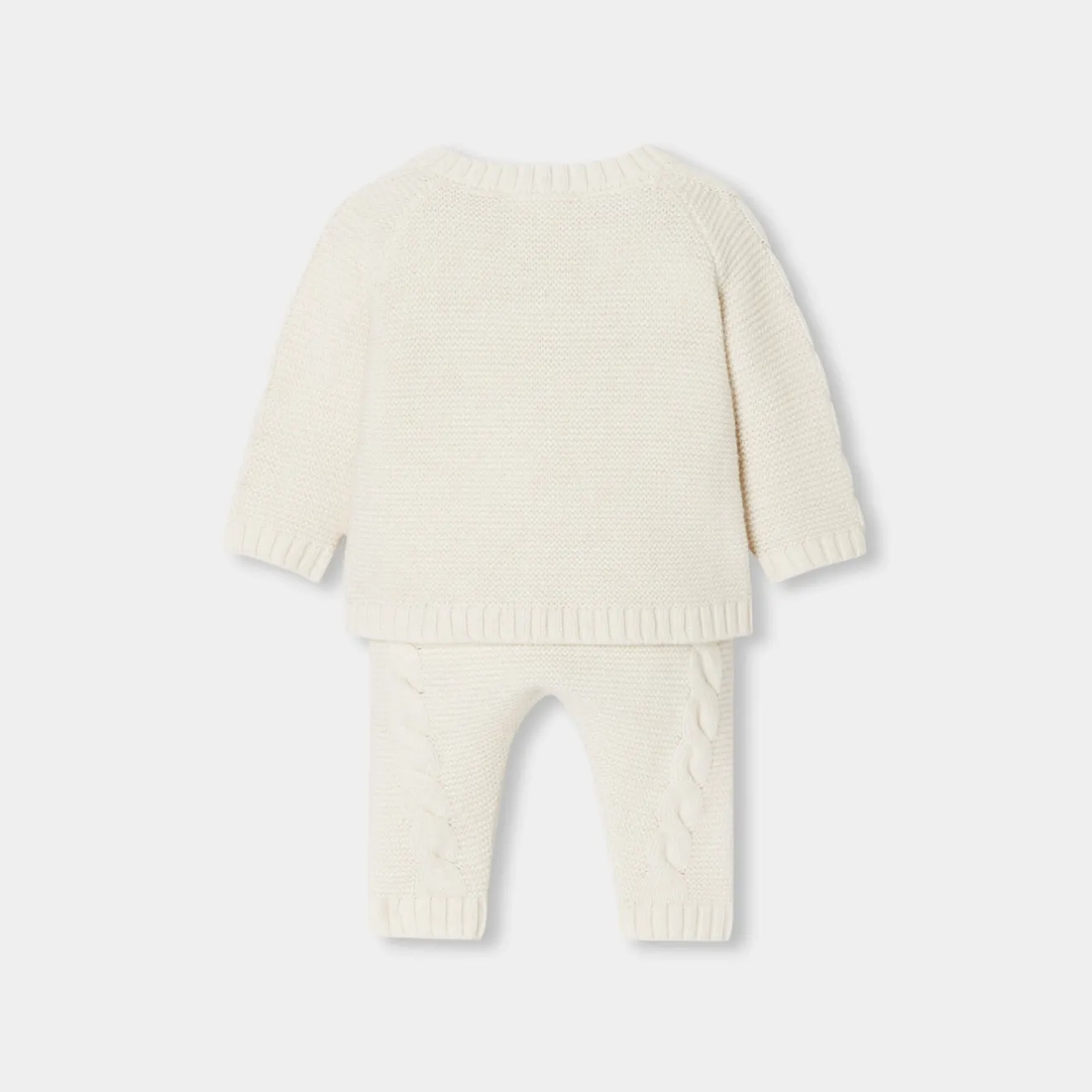 Jacadi Spieler, Latzhosen, Ensembles>Ensemble für Babys aus Strick mit Zopfmuster WEICHES JACADI WEISS