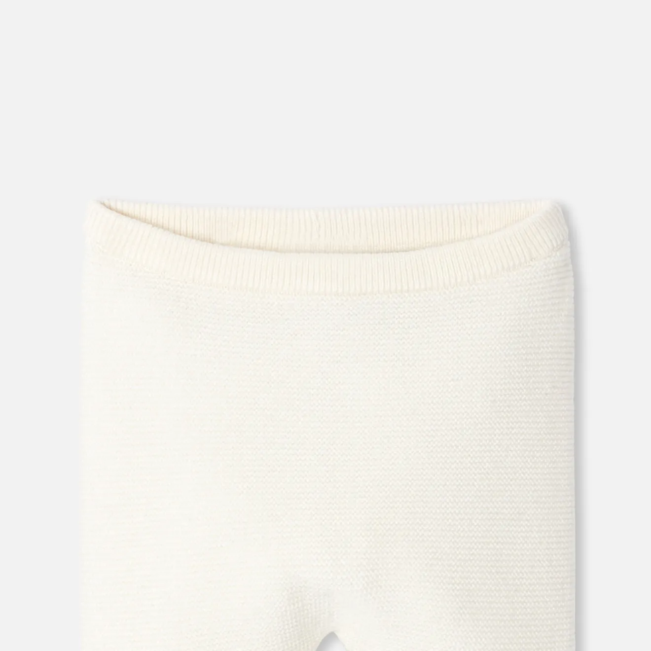 Jacadi Spieler, Latzhosen, Ensembles>Ensemble für Babys aus Wolle in Krausstrick WEICHES JACADI WEISS