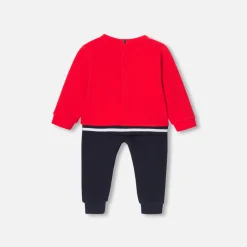 Jacadi Overalls, Latzhosen, Ensembles>Ensemble Kleinkind Junge ROT/MARINEBLAU