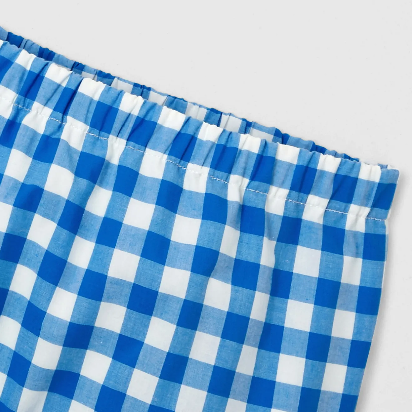 Jacadi Spieler, Latzhosen, Ensembles>Ensemble mit Vichy-Karomuster Mein erstes BLAU/WEISS