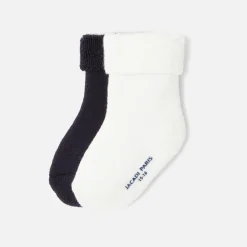 Jacadi Socken Und Stiefelchen|Socken>2er-Pack Frotteesocken WEISS/MARINEBLAU