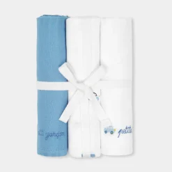 Jacadi Lätzchen Und Mulltücher>3er-Pack Mulltücher WEISS/BLAU