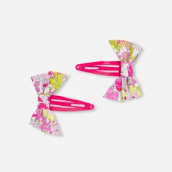 Jacadi Accessoires>2er-Set Haarspangen mit Schleife aus Liberty-Stoff Kleinkind Mädchen ROSA/MEHRFARBIG