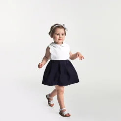Jacadi Kleider>Festliches Kleid für Mädchen WEISS/MARINEBLAU